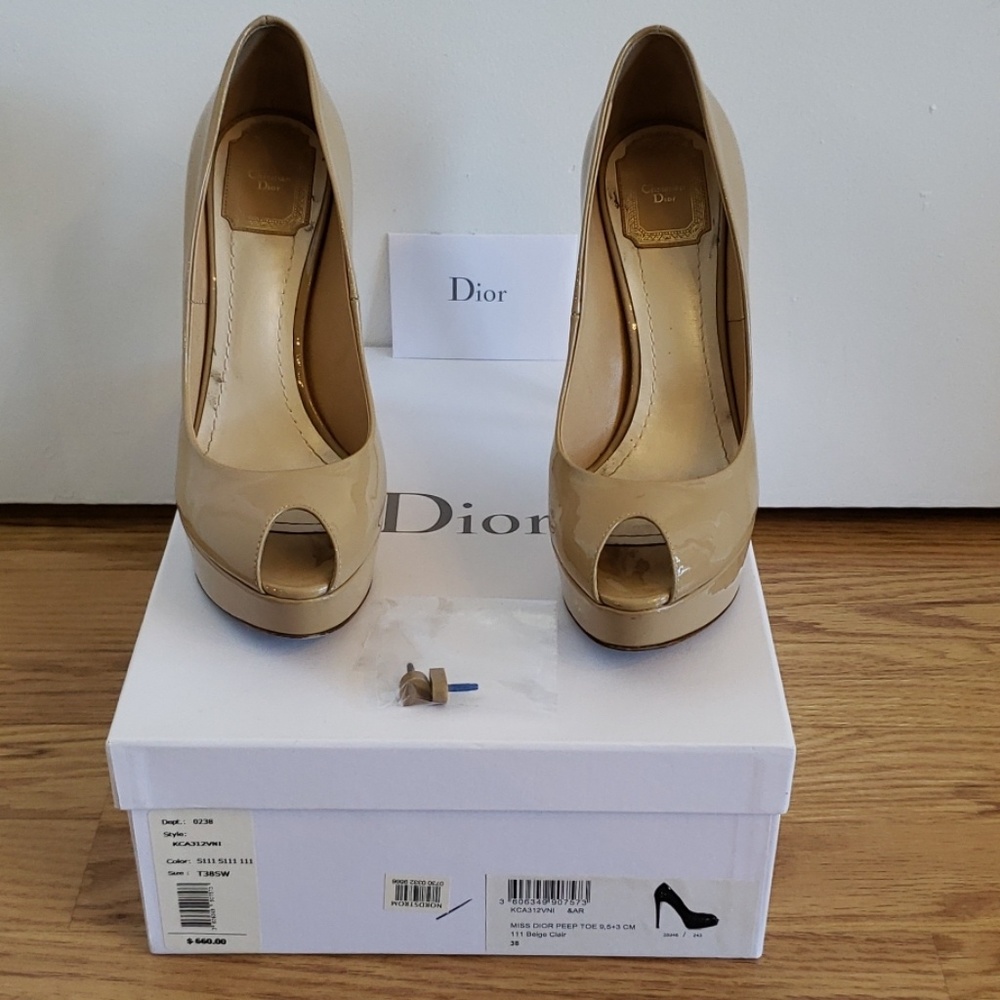 Dior platform peep toe pumps